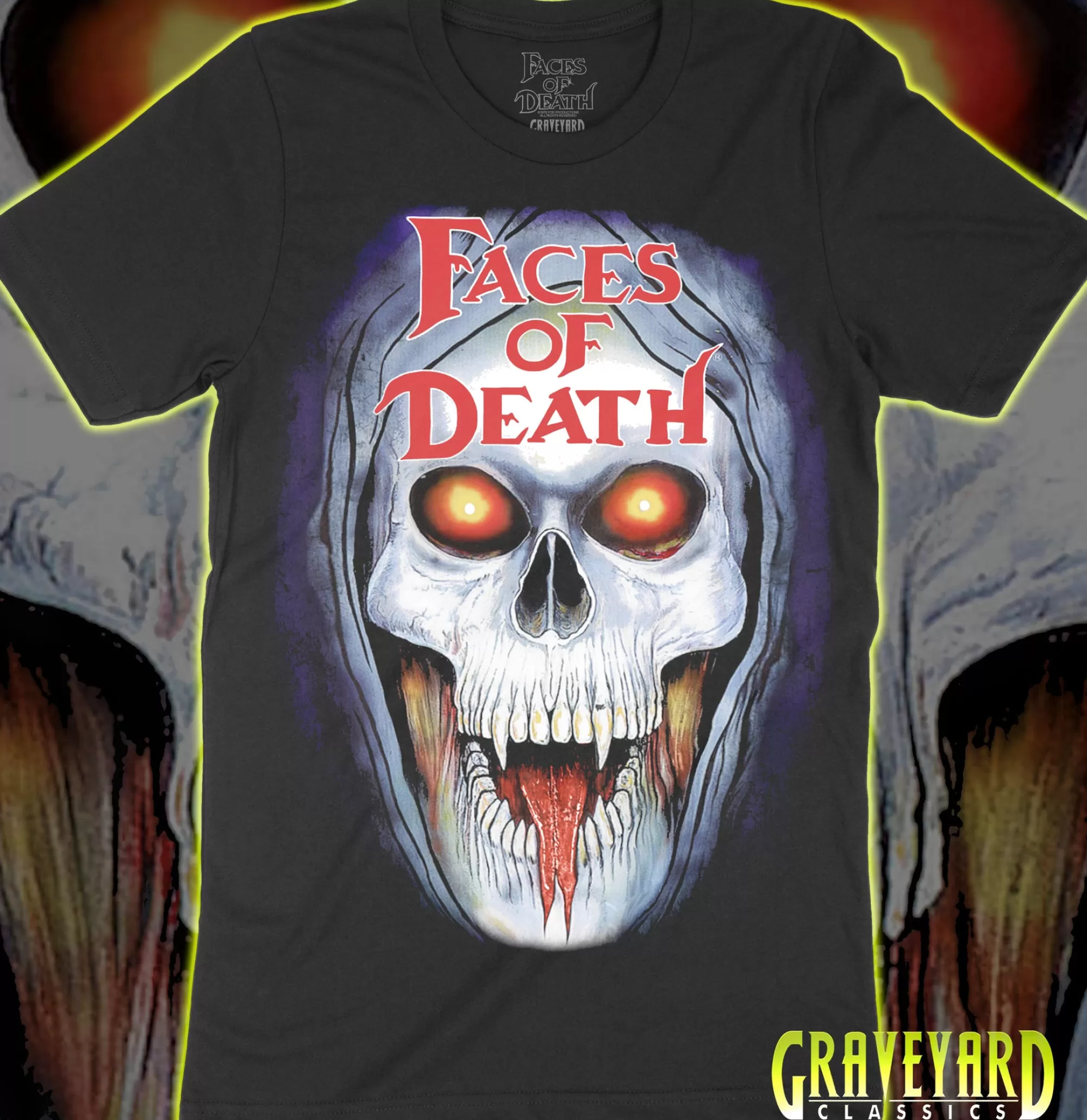 - Demon Skull T-Shirt<Faces Of Death Cheap