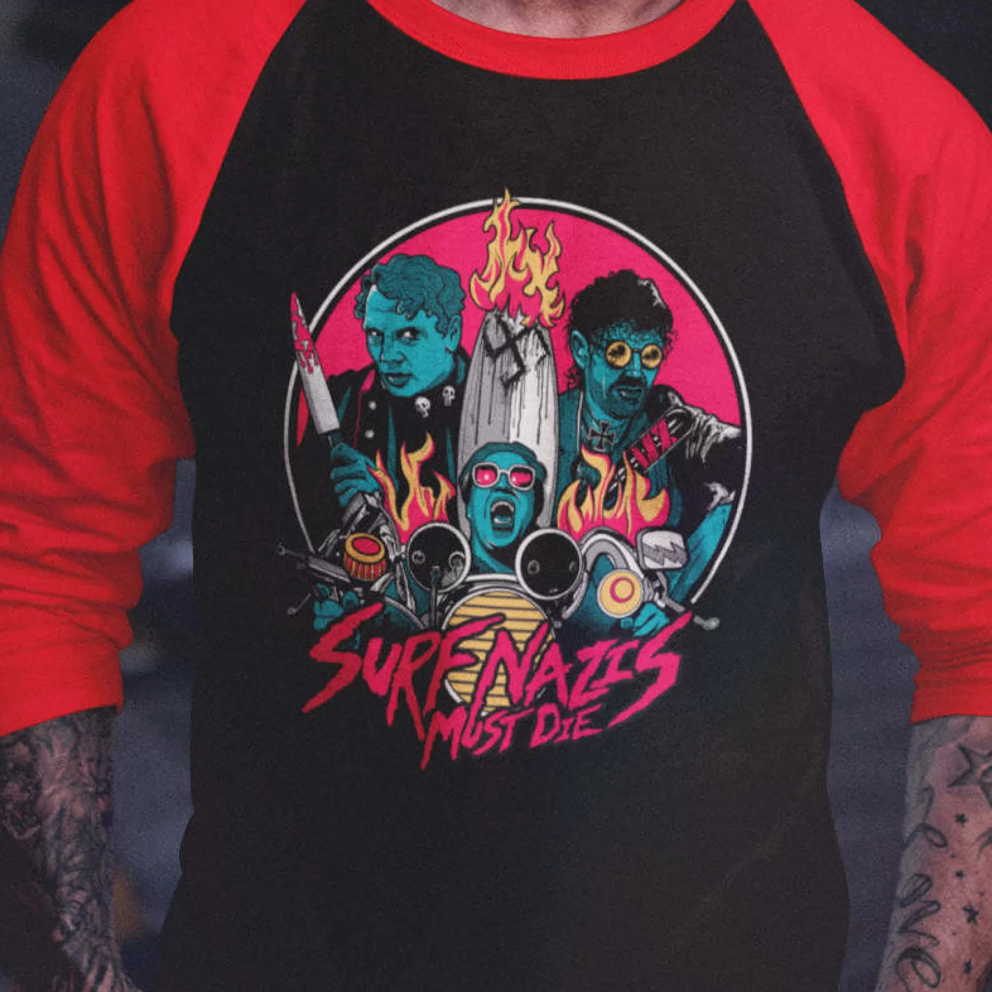 - Exclusive Raglan<Surf Nazis Must Die Clearance